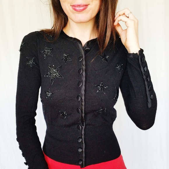 Carlisle Sweaters - Carlisle sport beaded star print sweater -C7